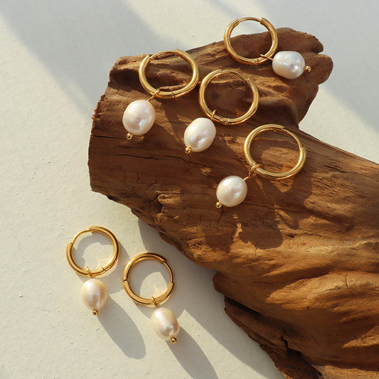 Gold Plated Pearl Earrings