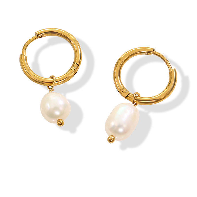 Gold Plated Pearl Earrings