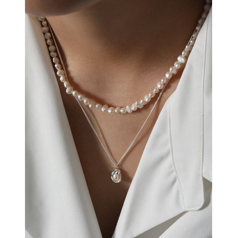 Pearl Geometric Necklace