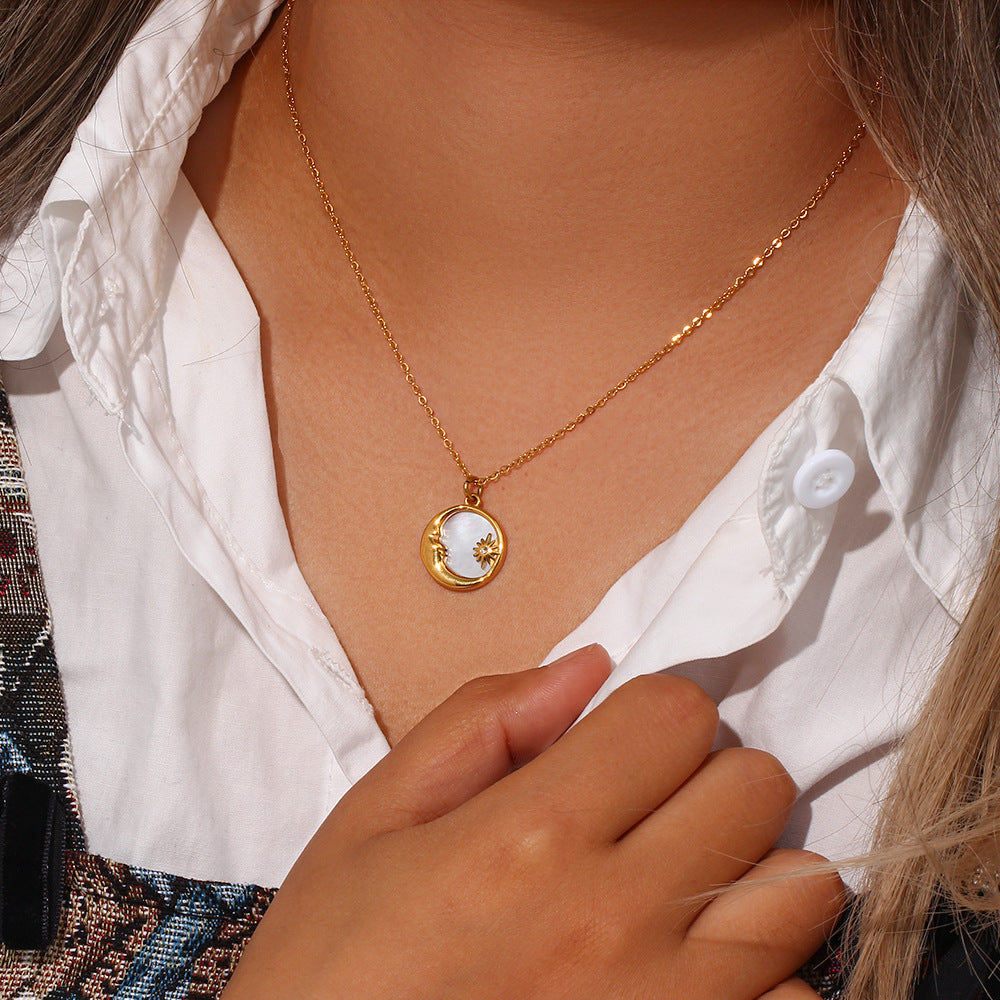 Moon and Star Necklace