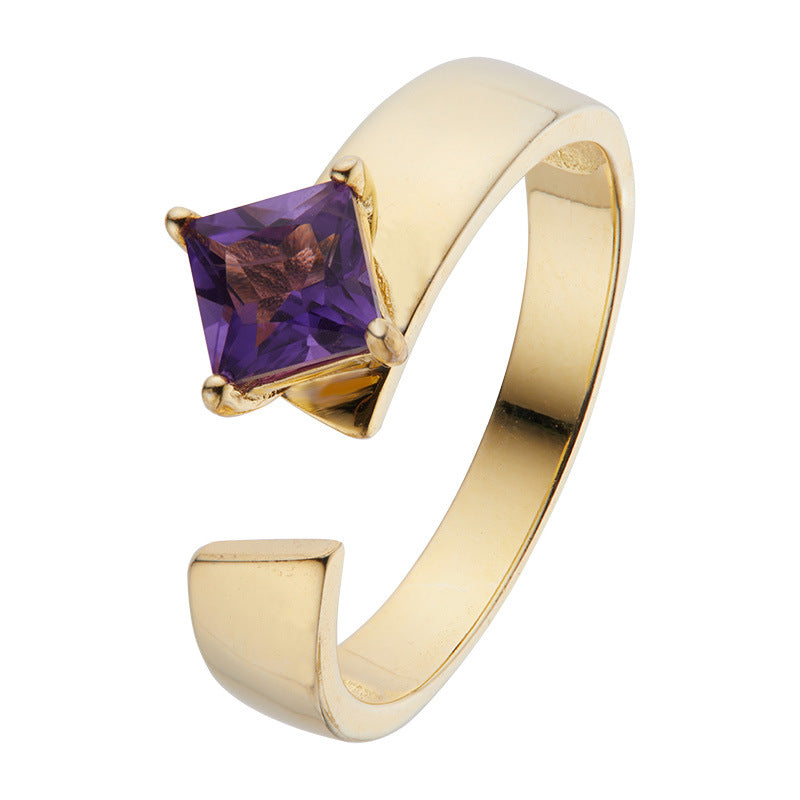 Square Amethyst Ring